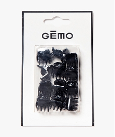 GEMO Pinces à cheveux femme forme crabe (lot de 12) Noir