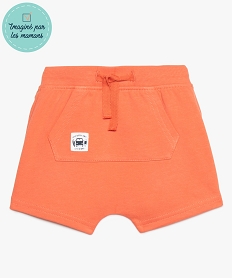 short bebe garcon uni avec large poche sur lavant orange9075401_1