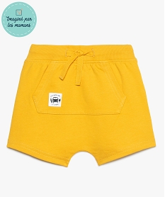 short bebe garcon uni avec large poche sur lavant jaune9075501_1