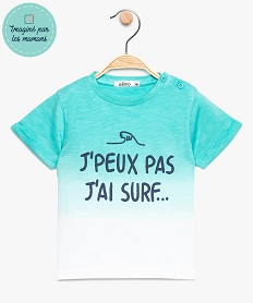 tee-shirt bebe garcon coloris degrade et impression surf bleu9076001_1