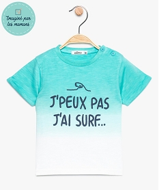 GEMO Tee-shirt bébé garçon coloris dégradé et impression surf Bleu