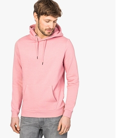 sweat homme a capuche avec poche kangourou rose9088401_1