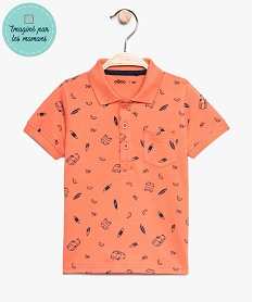 polo bebe garcon avec motifs camions orange9089201_1