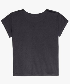 tee-shirt fille avec inscription fantaisie sur lavant et bas noue gris9091201_2