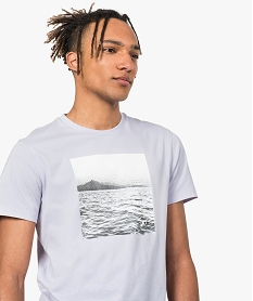 tee-shirt homme avec motif ocean facon photo violet9093301_2