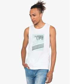 GEMO Débardeur homme avec motif estival sur lavant blanc standard