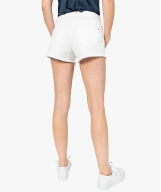 short femme en denim uni colore bord frange blanc shorts9094001_3