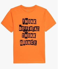 tee-shirt garcon avec large inscription sur lavant orange9095201_2