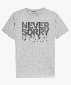 tee-shirt garcon avec inscription never sorry gris tee-shirts9095401_2