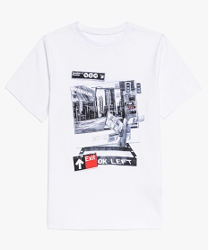 GEMO Tee-shirt garçon avec motif urbain sur lavant Blanc