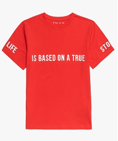 tee-shirt garcon avec inscription contrastante rouge9095901_1