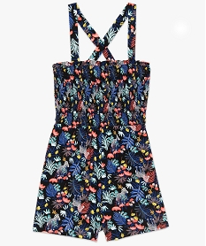 combishort femme a motifs fleuris et buste smocke noir9100701_4