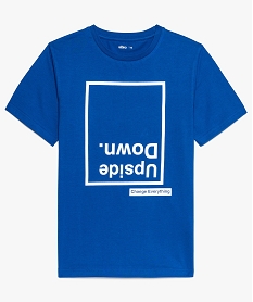 tee-shirt garcon avec inscription inversee bleu tee-shirts9105401_2