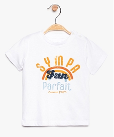 GEMO Tee-shirt fête des pères pour bébé Blanc