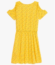 robe fille a manches courtes avec epaules denudees jaune9107001_2