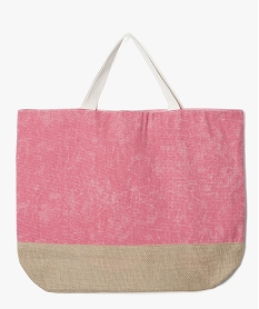 sac cabas pour femme en toile avec inscription en corde rose9110401_2
