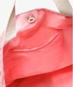 sac cabas pour femme en toile avec inscription en corde rose9110401_3