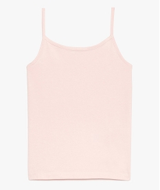 debardeur fille uni en coton stretch a fines bretelles rose9118001_1