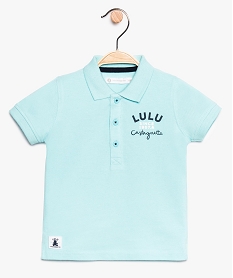 polo bebe garcon en coton pique - lulu castagnette bleu polos9118101_1