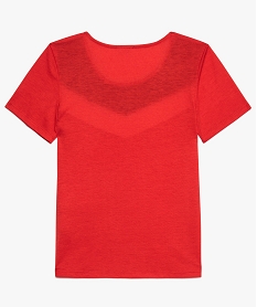 tee-shirt fille avec bandes colorees sur le buste rouge9118701_2