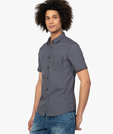 GEMO Chemise homme à manches courtes boutonnées Gris