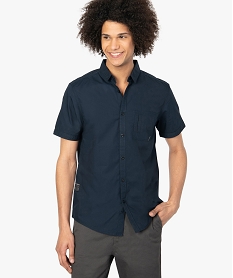 GEMO Chemise homme à manches courtes boutonnées Bleu