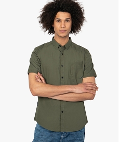 chemise homme a manches courtes boutonnees vert chemise manches courtes9124701_1