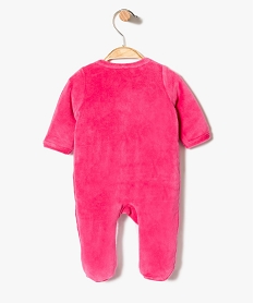 pyjama bebe en velours ras avec ouverture avant et motif ourson multicolore pyjamas velours9124801_2