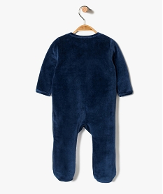 pyjama bebe en velours ras avec ouverture avant et motif ourson multicolore9124901_2