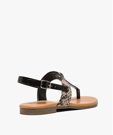 sandales femme aspect texture et clous metallique noir sandales plates et nu-pieds9126301_4
