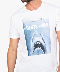 tee-shirt homme avec motif les dents de la mer blanc9127601_2