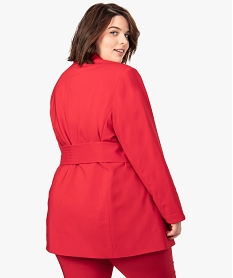 veste femme col chale et ceinture a nouer - gemo x lalaa misaki rouge vestes et manteaux9127901_3