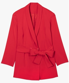 veste femme col chale et ceinture a nouer - gemo x lalaa misaki rouge vestes et manteaux9127901_4