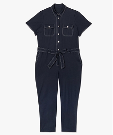 combinaison femme oversize boutonnee - gemo x lalaa misaki bleu pantalons et jeans9128501_4