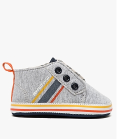 chaussons de naissance bebe garcon a scratch lulu castagnette gris chaussures de naissance9129601_1