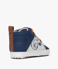 chaussons de naissance garcon bicolores a motif tigre bleu chaussures de naissance9129801_4