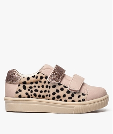 baskets fille imprime leopard et paillettes rose baskets et tennis9130501_1