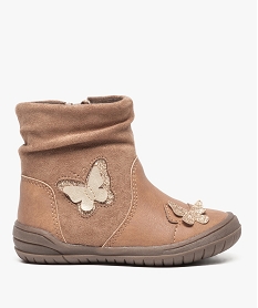 GEMO Boots bébé fille avec motifs papillons pailletés Brun