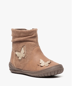 boots bebe fille avec motifs papillons pailletes brun9131301_2