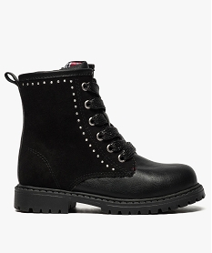 GEMO Bottines fille bimatière esprit rock Noir