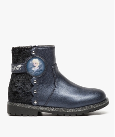 GEMO Bottines fille zippée irisée et velours – La Reine des Neiges Bleu