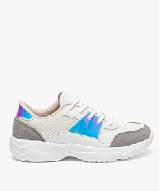 GEMO Baskets fille en mesh à détails nacrés Blanc