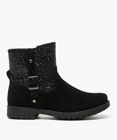 GEMO Bottines filles zippées avec strass Noir