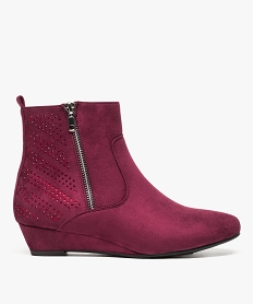 bottines fille tige a paillettes et dessus velours rouge9139401_1