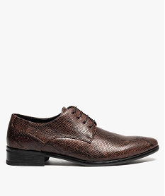 GEMO Derbies homme imiitation python Brun