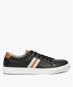 GEMO Baskets homme bicolores à lacets avec ruban sur les côtés noir standard