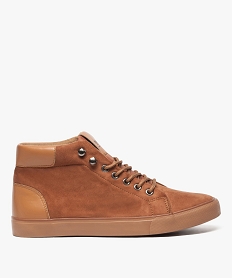 baskets homme mi-montantes en suedine et col rembourre orange9144201_1