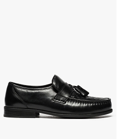 mocassins homme avec dessus tresse et pompons noir mocassins et chaussures bateaux9145601_1