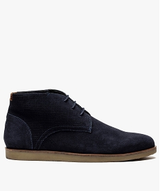 GEMO Boots homme à lacets à semelle souple bleu chine