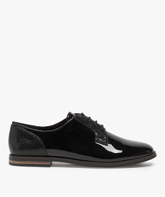 derbies femme vernis avec empiecements textures noir9147301_1